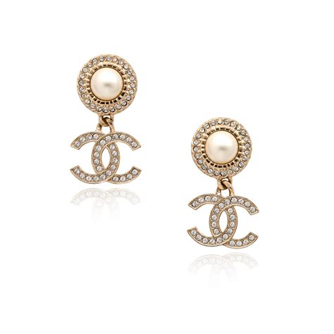 white gold chanel earrings|cost of Chanel cc earrings.